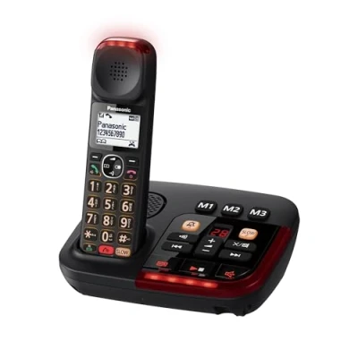 Immagine di Panasonic KX TGM420 Telefono Cordless Digitale con Segreteria Telefonica Digitale, Unità Base e Ricevitore Singolo, LCD, Volume Alto, Modalità Conversazione Lenta, Compatibile Apparecchi Acustici
