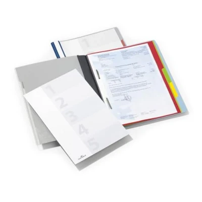 Immagine di Durable 255706 Divisoflex Organizer File, cartellina con 5 divisori colorati, accessoriabile asta di sospensione, azzurro, confezione da pezzi