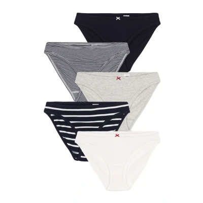Immagine di Petit Bateau WOMEN&#039;S 5PACK Slip, Donna, Taglia: 44, Navy white