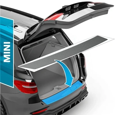 Immagine di uProtect Pellicola Protettiva per Bordo di Carico Set completo MINI Clubman 2 (II) F54 I 2015 2024 Protezione Paraurti, antigraffio, vernice Filo A Carbone