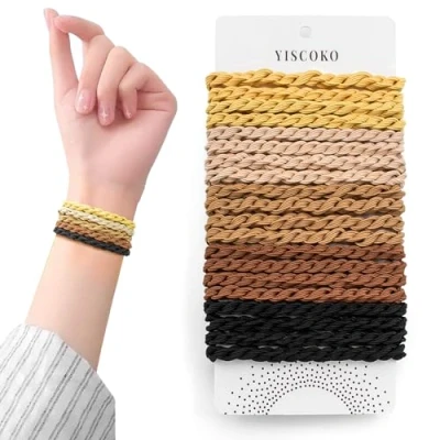 Immagine di YISCOKO elastici capelli donna,elastici capelli,elastici per capelli,elastico uomo,elastici donna piccoli.(20 pezzi 5 colori)