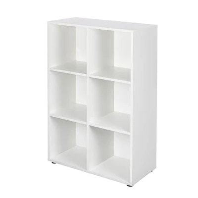 Immagine di Inter Link Libreria con 6 scomparti Scaffale indipendente cubico Soggiorno Studio Camera da letto Dimensioni in cm P: 33 x L: 70,2 H: 110 Nuoro Bianco