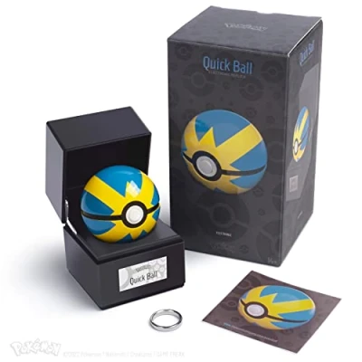 Immagine di The Wand Company Quick Ball Authentic Replica Realistic, Electronic, Die Cast Poké with Display Case Light Features Officially Licensed by Pokémon