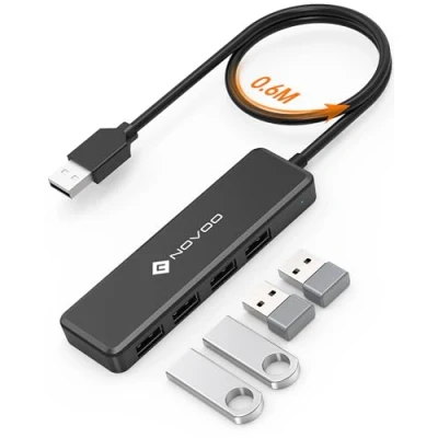 Immagine di NOVOO Hub USB C, 4 Porte 2.0 con Lettore SD, Adattatore Compatibile PS5, Mac Pro, MacBook Air, Dell XPS, PC Portatili, Unità Flash, HDD Esterni e Altri Dispositivi