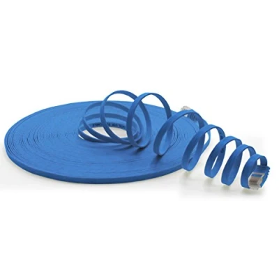 Immagine di 1aTTack.de 5m Cat6 piatto cavo di rete blu 1 pezzo 1000 Mbit/s Gigabit LAN Flat Slim cavi Patch installazione