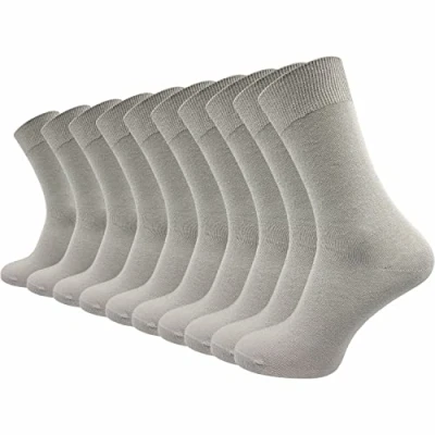 Immagine di GAWILO calzini in 100% cotone (10 paia) Senza cuciture pressanti, con elastico confortevole per le vene, uomo e donna, grigio scuro, 35 38