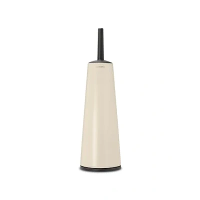 Immagine di Brabantia ReNew Scopino WC &amp; Supporto Igienico Pulisce al di Sotto del Bordo Base Antigraffio Resistente alla Corrosione Accessorio per il Bagno Soft Beige 42 x 12 cm