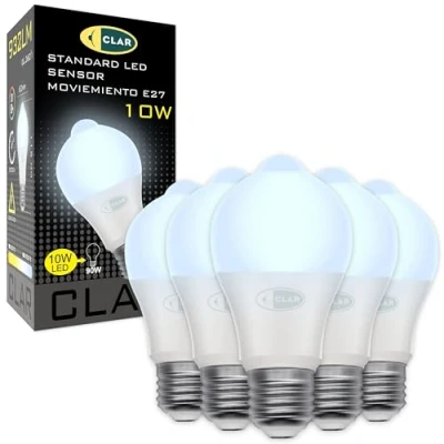 Immagine di CLAR Lampada Con Sensore di Movimento, Lampadina Lampade 10W 6000ºK, (Pack 5)