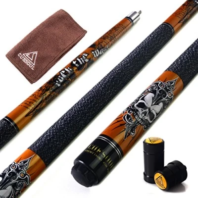 Immagine di CUESOUL ROCKIN Serie 57 &quot;21 oz Maple Pool Cue Stick Set con Joint Protector/albero Protector e asciugamani (G406)
