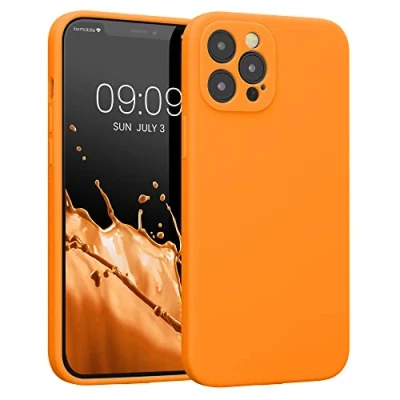 Immagine di kwmobile Custodia Compatibile con Apple iPhone 12 PRO Max Cover Back Case per Smartphone in Silicone TPU Protezione Gommata Arancia fruttata