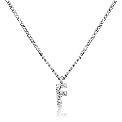 Immagine di GD GOOD.designs EST. 2015 Catena con lettere in argento da donna I Collana skin friendly ciondolo iniziale di acciaio inossidabile argento. (F)
