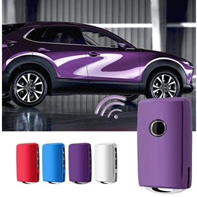 Immagine di CDEFG Compatibile con Mazda 3 BP CX30 CX 30 5 CX5 CX8 2020+ Custodia per Chiavi Auto Telecomando TPU Silicone lucido Protettiva Cover Accessori (Viola)
