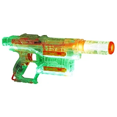 Immagine di Hasbro Nerff N Strike Modulus Ops Shadow ICS 6 Blaster Giocattolo con modalità Mimetica o Luminosa, Multicolore