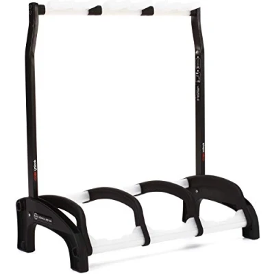 Immagine di K&amp;M 17513 Supporto per chitarra triple Guardian 3 nero con elementi trasparenti vernici nitro