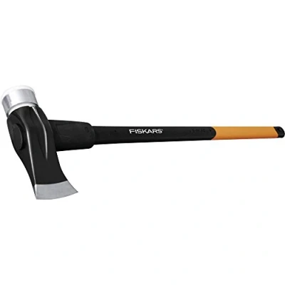 Immagine di FISKARS Mazza scure 3 kg con paraurti e superficie di battuta anti scheggia, 2 in 1: ascia mazza, Lama acciaio temprato/Manico resistente fibra vetro, Nero/Arancione, SAFE T, X39, 1001703