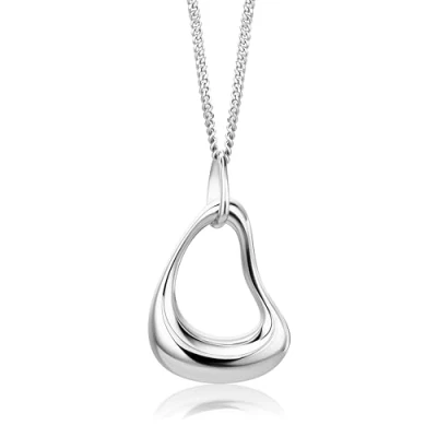 Immagine di Miore Collana Donna Argento, Catena con Ciondolo in Argento Sterling 925 dal Design moderno e contemporaneo. Catenina Grumetta Lunga Cm 45. Pendente anallergico.