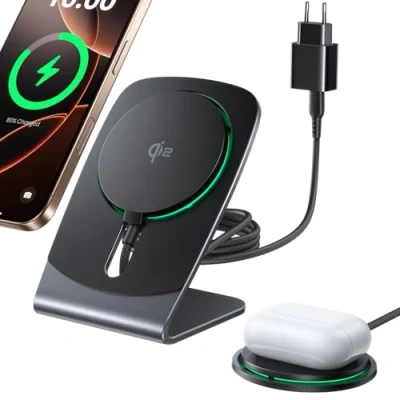 Immagine di INIU Caricatore Wireless iPhone 15W, Certificato Qi2 Compatibile con Magsafe Rapido Base di Ricarica, Charger per 16 Pro/15 Plus/14/13/12 Series.
