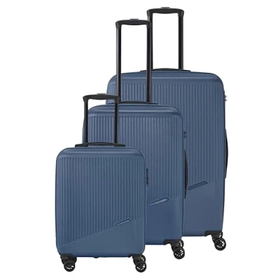 Immagine di travelite Set di Valigie a 3 Pezzi e 4 Ruote, Misure L/M/S, Serie Bali Trolley in ABS Guscio Rigido con Chiusura Combinazione TSA, Bagaglio Mano Senza TSA