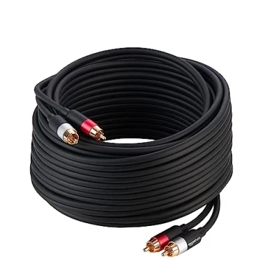 Immagine di Amazon Basics Cavo audio RCA da 2 maschio a maschio, 10 metri, nero