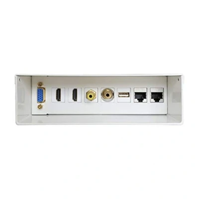 Immagine di AISENS Scatola CONNESSIONI AUDIOVISUALI VGA+2XHDMI+JACK3.5+RCA+1XUSB+2XRJ45 Cat.6A STP, Bianco