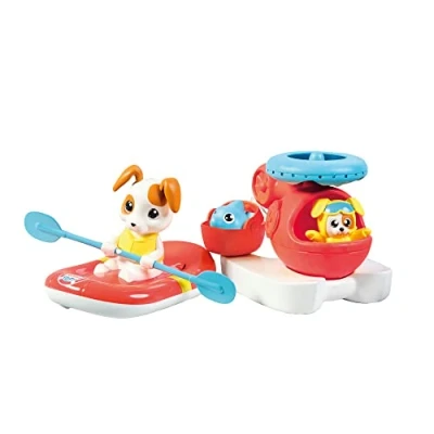 Immagine di Toomies E73307C Tomy Sea Set Elicottero Galleggiante e Zattera di salvataggio Bundle Rotore filatura dell&#039;acqua Pilota Squirter Giocattolo per il bagnetto versatore Adatto a partire dai