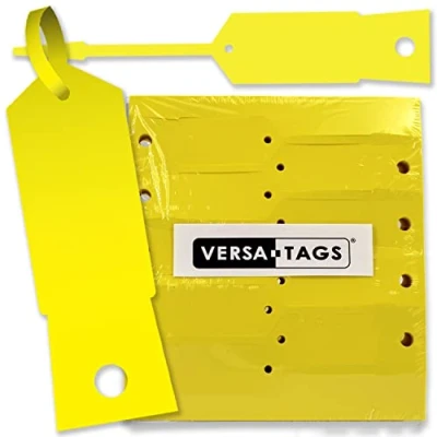 Immagine di Arrow Targhette portachiavi autobloccanti gialle (1.000 per confezione), dimensioni 11,4 x 1,9 cm, colore giallo