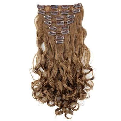 Immagine di CAISHA XXL Set Da 8 Parti Clip In Extensions Extension Per Capelli Parrucchino Voluminosamente Ondulato Biondo Scuro CES107 1