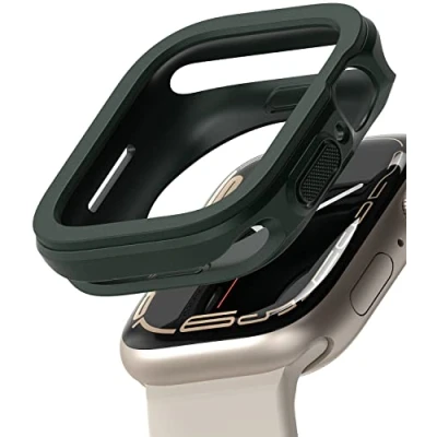 Immagine di Ringke Air Sports Compatibile con Cover Apple Watch 9/8 / 7 45mm, SE 6/5 4 44mm, Custodia Antiurto Robusta Resistente Graffi TPU Dark Green