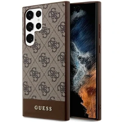 Immagine di CG MOBILE Guess GUHCS24LG4GLBR Custodia rigida marrone per S24 Ultra S928, collezione 4G Stripe