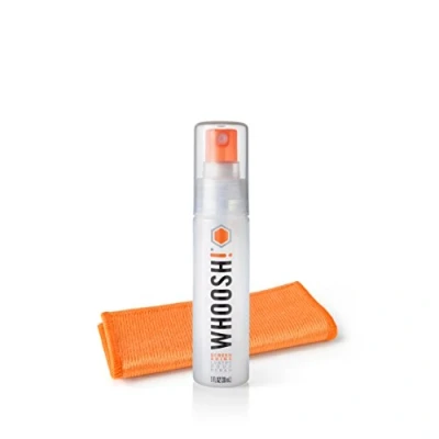 Immagine di WHOOSH! Detergente spray e salvietta per pulire lo schermo, flacone da 30 ml + 1 panno in microfibra, auto, laptop, iPad, MacBook, telefono, orologio, occhiali, kit di pulizia elettronica
