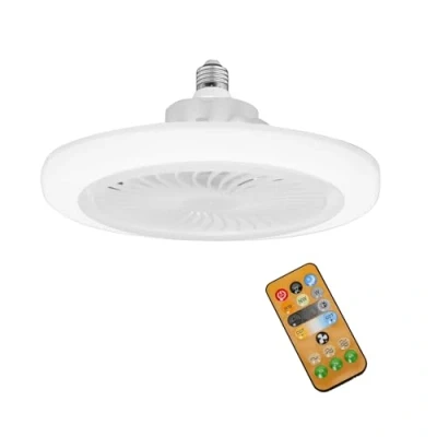 Immagine di UOEONR Lampada Ventilatore da Soffitto, E27 Lampadina Soffitto con Telecomando, 3 velocità, Dimmerabile LED per Camera