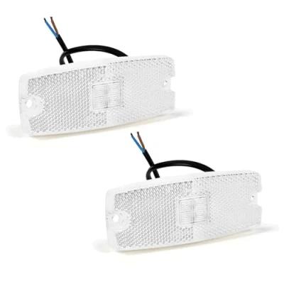Immagine di AOHEWEI 2 x Bianco LED Luci Posizione Laterali del Rimorchio Lampade Anteriore Camion Indicatore con Catarifrangenti 10 30V ECE approvato per Furgone Caravan