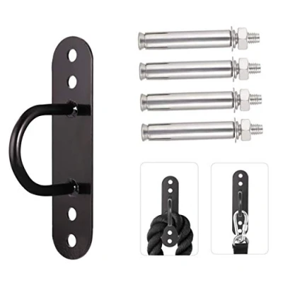 Immagine di Luckynono Battle Corda da Parete e Pavimento Anchor，Supporto per Battling Ropes/Fasce/con Viti(Nero)