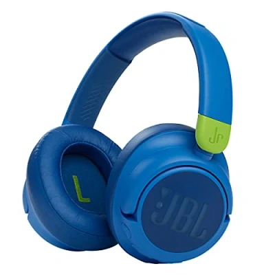 Immagine di JBL JR 460NC Cuffie auricolari per bambini senza fili, fino a 30 ore di lettura e suono sicuro, colore: blu