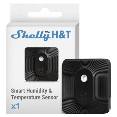 Immagine di Shelly Blu H&amp;T Black sensore di temperatura e umidità Bluetooth