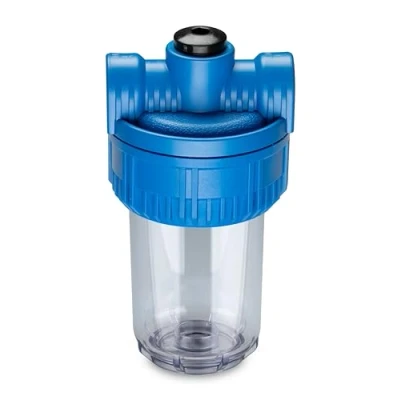 Immagine di Contenitore Filtro 5&quot; 1/2&quot; a Tre Vie Trasparente Filtrazione Acqua Made in Italy Qualità Professionale WK