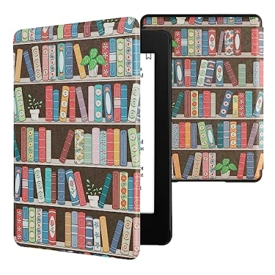 Immagine di kwmobile Cover per Kindle Paperwhite Custodia 6,8 Pollici 11 Generazione 2021 Copertina eReader eBook Reader Case Libreria con Piante
