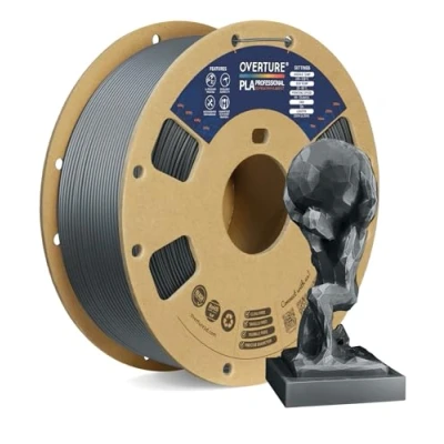 Immagine di OVERTURE PLA Plus (PLA+) Filamento 1.75mm, Toughness Enhanced Roll, Professionale Tenacia, 1kg Filamento(2.2lbs), Precisione Dimensionale 99% Probabilità +/ 0.03 mm (Spazio Grigio)