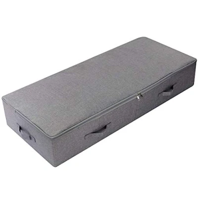 Immagine di Amonsen 100 * 43 18cm fondo scarpe stoccaggio Organizzatore Contenitore con coperchio, antipolvere e traspirante, pannello in plastica resistente scatole, grigio scuro
