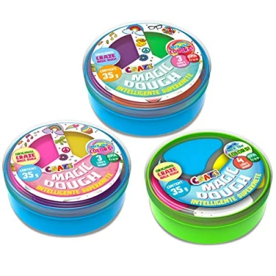 Immagine di MAGIC DOUGH Craze Twist Tricolor Confezione da 3 Smart Plastilina Colorata Colori mescolare 3X 35g modellabile Scatole Argilla Modellare Pasta Intelligente 30424, Small