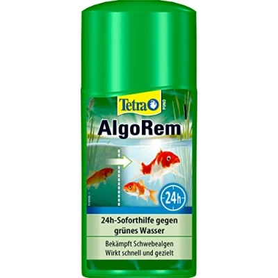 Immagine di Tetra Pond AlgoRem 24 Ore di Aiuto Contro l&#039;acqua Verde nel laghetto da Giardino, Bottiglia 250 ml