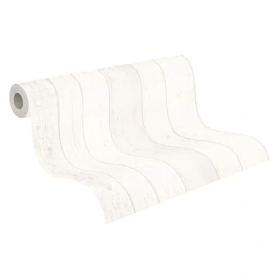 Immagine di A.S. Création Carta da parati Effetto Legno Elements tessuto non 10.05 m x 0.53 Bianco Grigio Prodotto in Germania 855046 8550 46