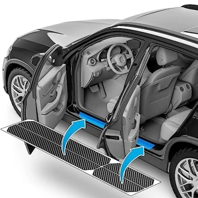 Immagine di uProtect Battitacco Auto Antigraffio Pellicola per Skoda Kamiq NW4 I 2019 2024 Protezione Accessori Tuning Portiera Filo A Carbone