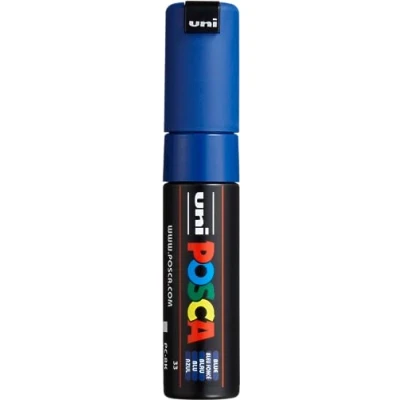 Immagine di uni ball 182651 Marcatore POSCA con punta larga a cuneo, PC 8K, blu, 1 pezzo