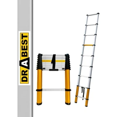 Immagine di Drabest MAX Scala Telescopica Multiuso Pieghevole in Alluminio Portata Massima 150 kg Allungabile 9 Gradini 0,49x2,63x0,1 m