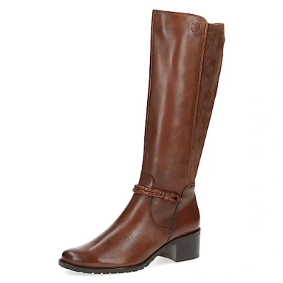 Immagine di Caprice Stivali alti, Donna, Taglia: 38.5, Cognac comb Pelle e tessuto