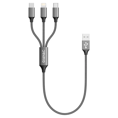 Immagine di Multi Cavo di Ricarica [0.5M] USB Cable 3 in 1 Multiplo Cavetto Micro Tipo C Nylon Intrecciato per Google Pixel,Samsung Galaxy,Huawei,Honor,Xiaomi,Nexus 6P Gray