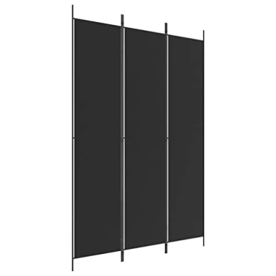 Immagine di vidaXL Divisorio a 3 Pannelli Nero 150x220 cm in Tessuto