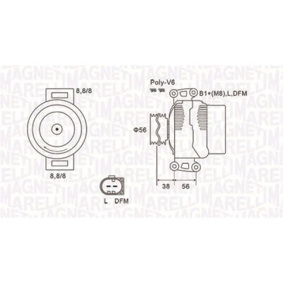 Immagine di MAGNETI MARELLI 063731811010 Alternatore 14V 140A AUDI: A4 B8 Sedan, B7 Avant, VOLKSWAGEN: Passat Variant, B6 Variant