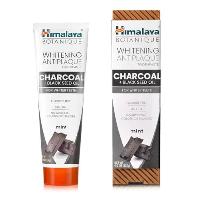 Immagine di Himalaya, Whitening Antiplaque Toothpaste, Charcoal + Black Seed Oil, Mint, 4.0 oz (113 g)